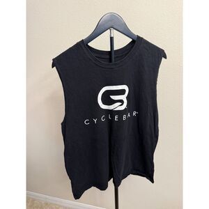 CycleBar Black Logo Muscle Tank Top Large Made in USA